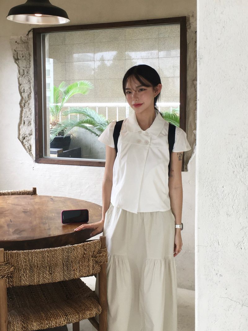 Moment button collar blouse (2c)