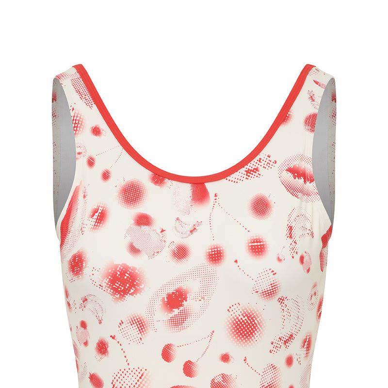 CHERRY PATTERN ONE PIECE SWIMSUIT [RED]