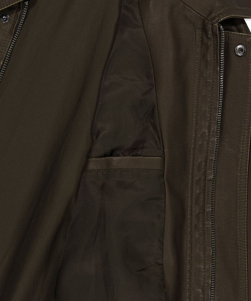 WASHED FAUX LEATHER BLOUSON