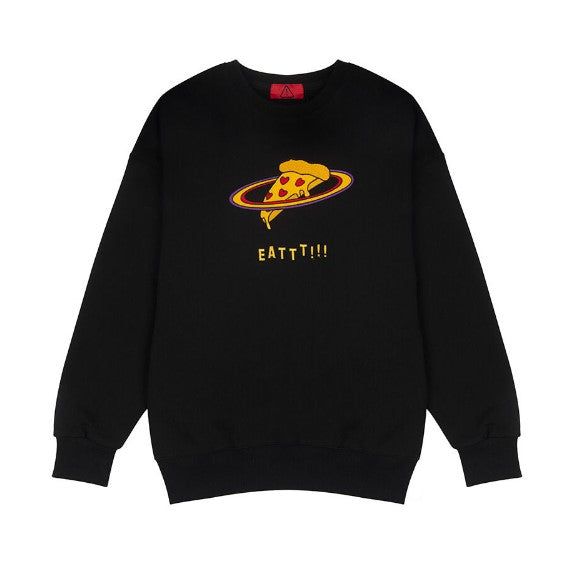 0 1 pizza planet sweatshirt - BLACK