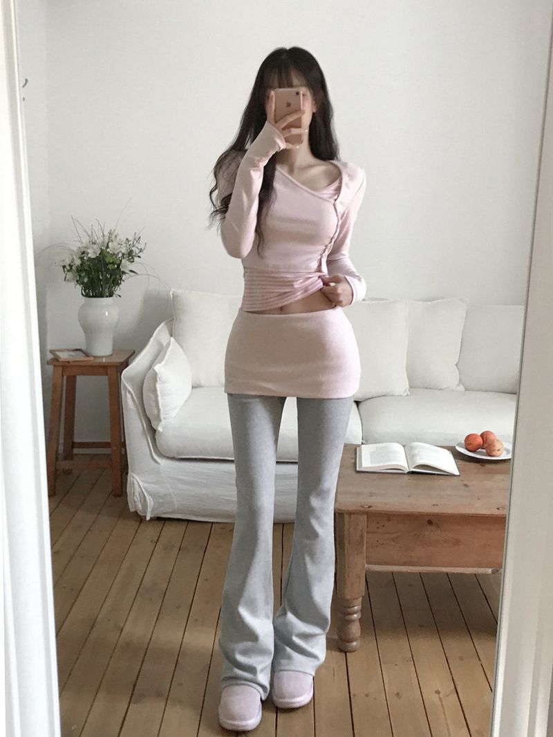 [MADE] Jeweled Cubic Folding Bootcut Sweatpants