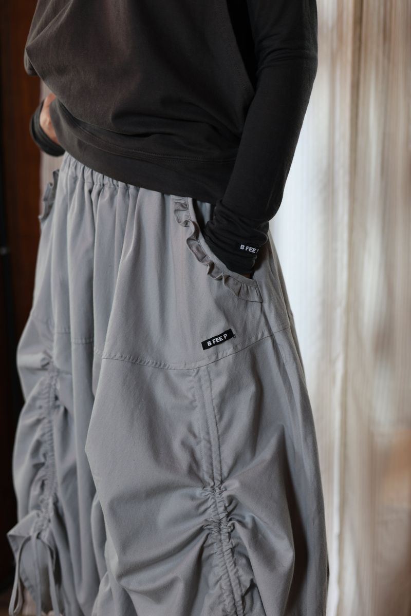  drawn ruffle skirt_grey