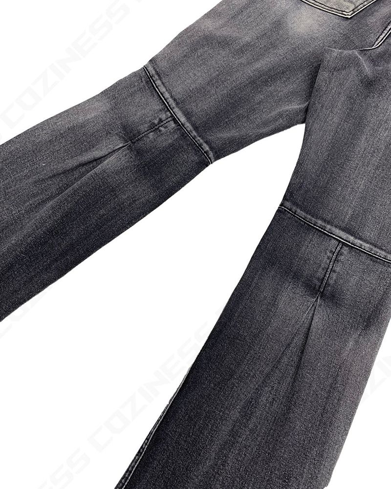 MG608 All Brush Back Slit Bootcut Denim