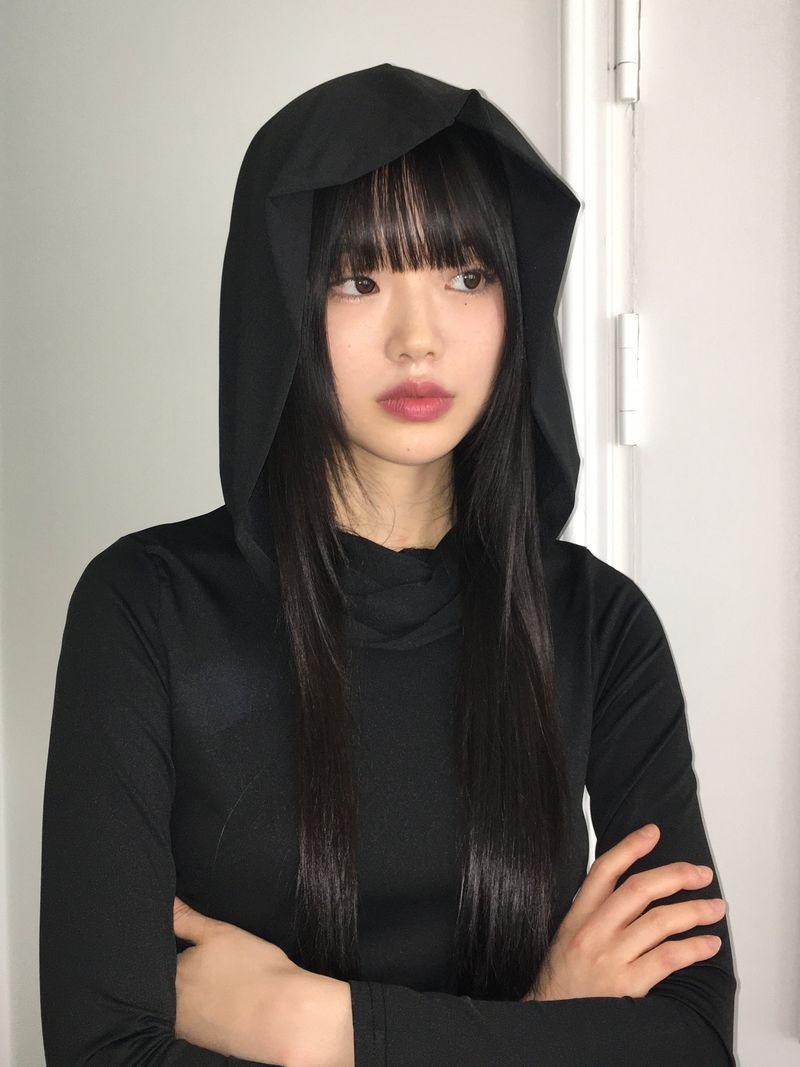 Bloomer draped slim crop hooded sweatshirt