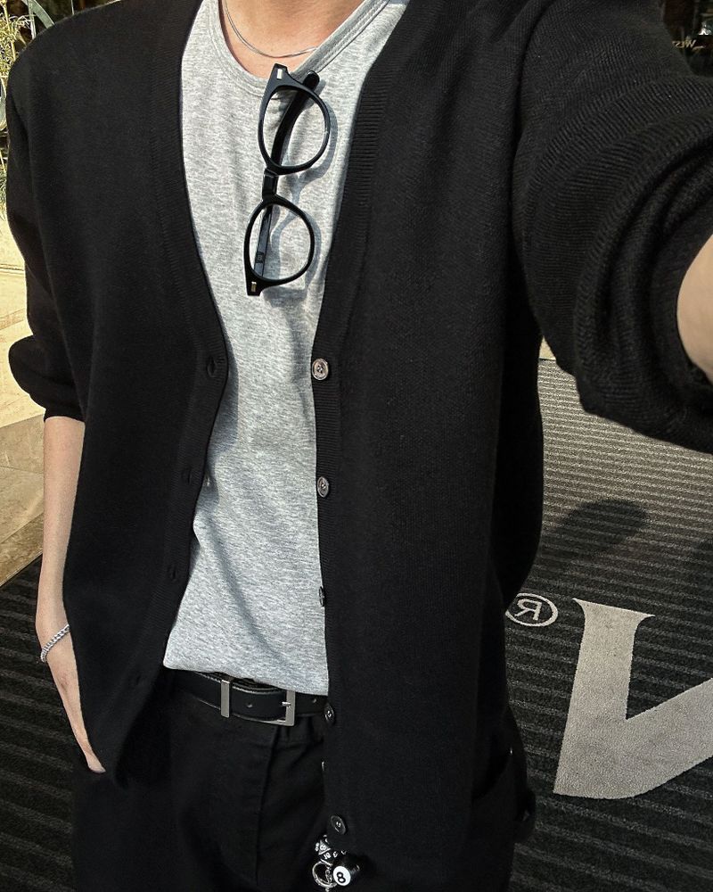 [Premium] Clean Wool Knit Cardigan