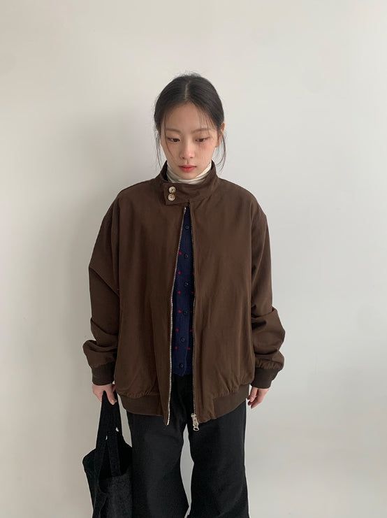 Yusaki Harringtton Button Blouson Jacket