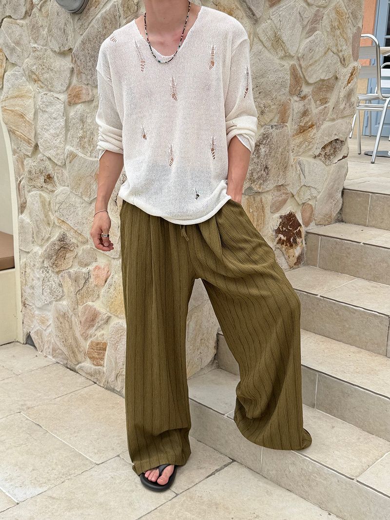 Summer stripe pleats pants(4color)