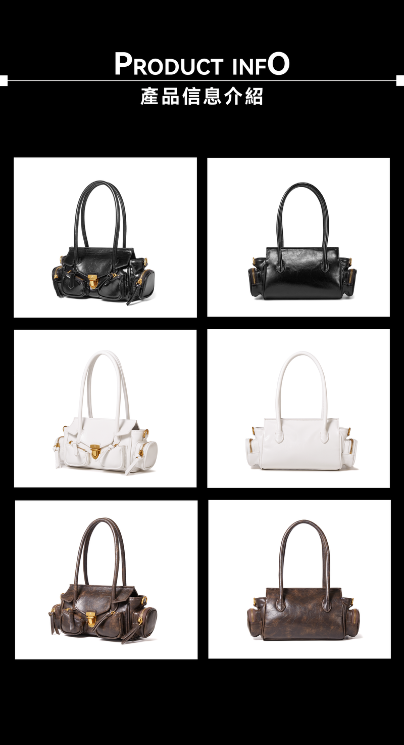 Mini “Milano” Oiled Leather Biker Bag