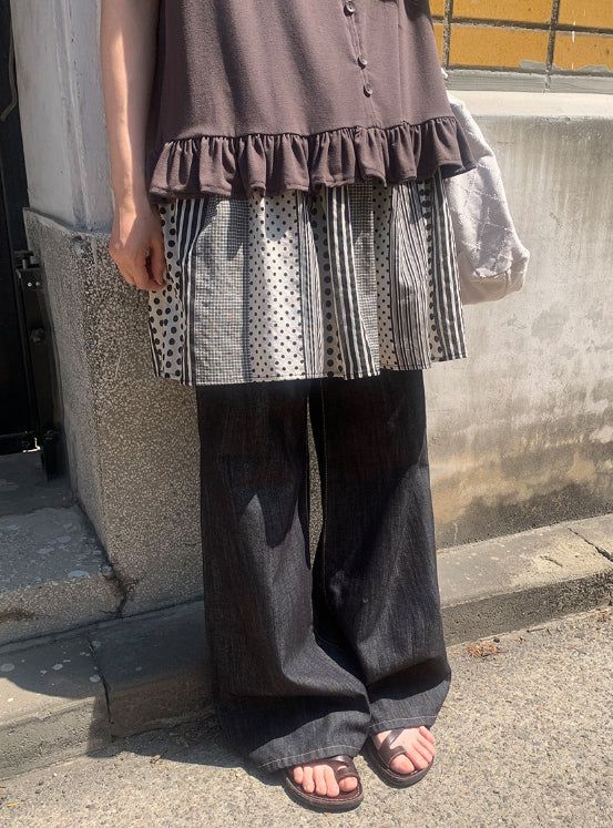 Katahi Pattern Banding Mini Skirt