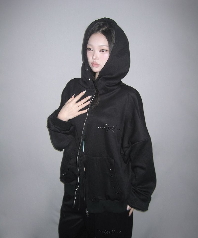 roxy stud hood zip-up (2colors)