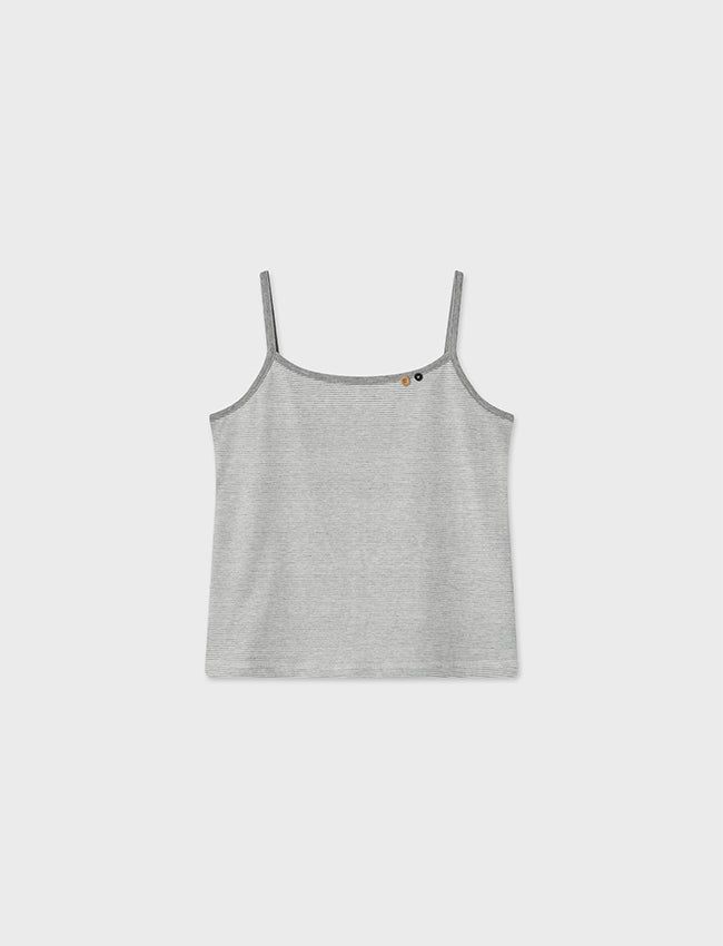 Button Stripe Sleeveless (Melange Gray)