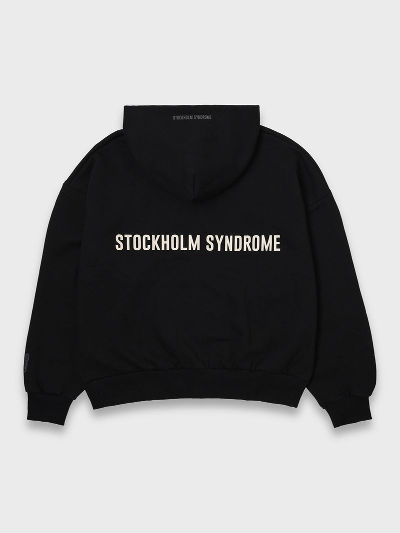 stockholm syndrome（ストックホルムシンドローム）の「LOGO ZIP HOODIE - BLACK（Tops）」