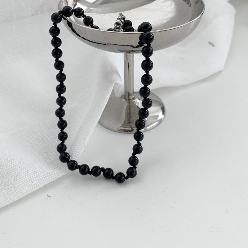 Knotted Onyx Stone Necklace