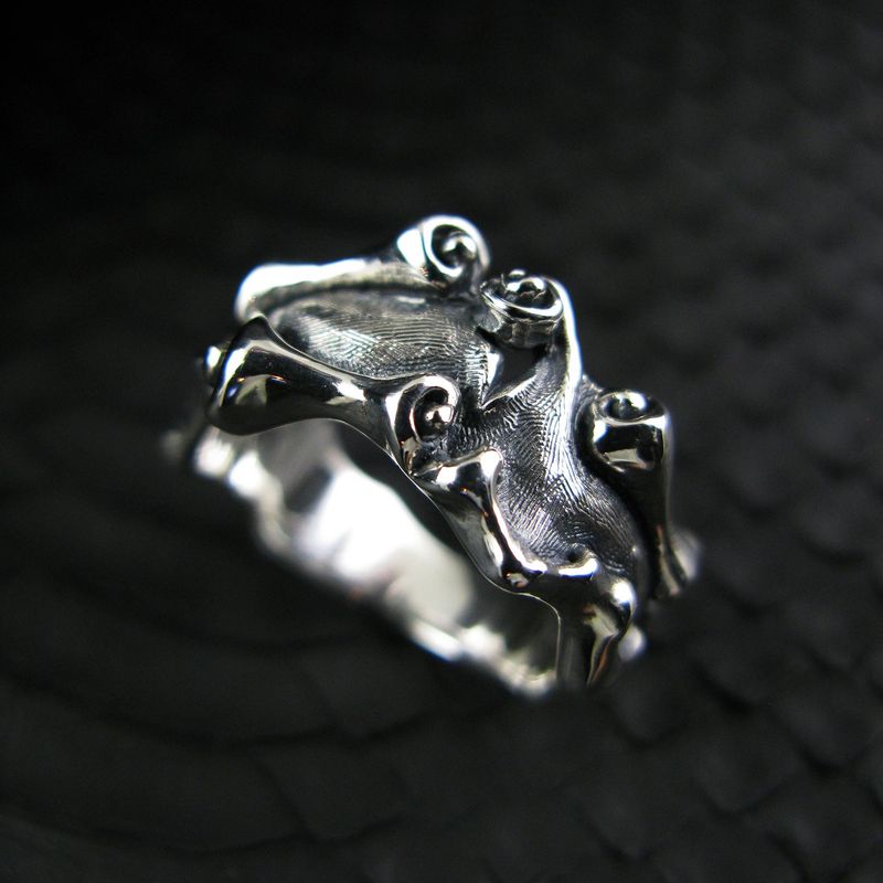 RollingL silver ring
