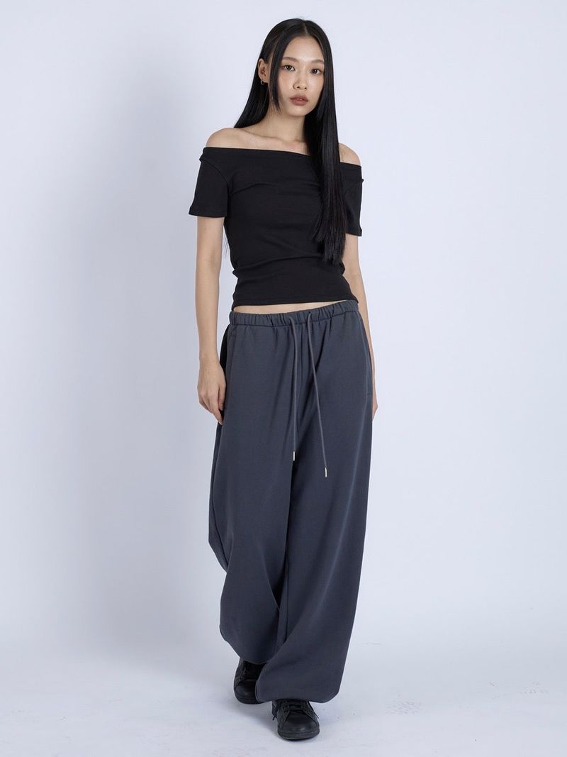 Off Shoulder Top, Black