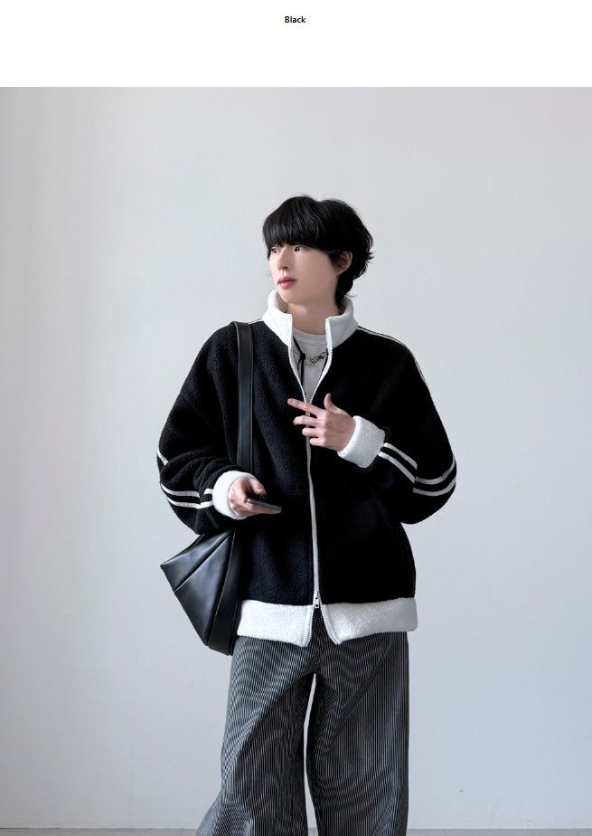 Dobby Fleece Track Zip-up