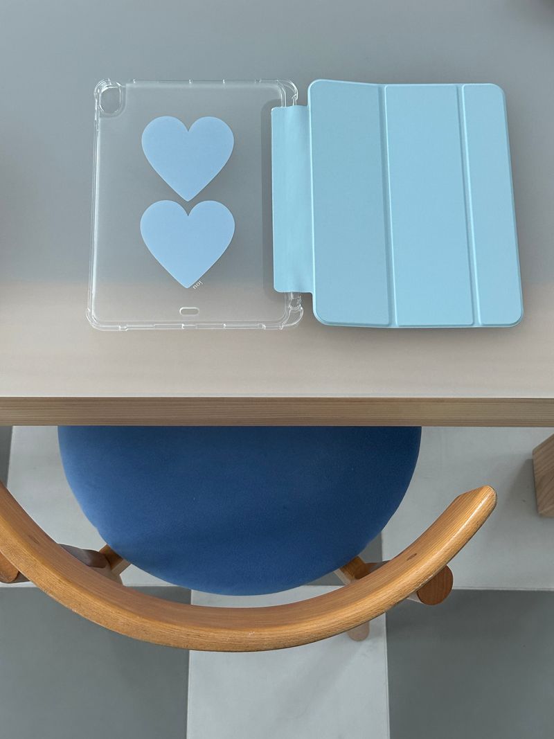 blue heart ipad case
