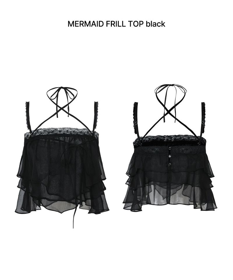 MERMAID FRILL TOP black