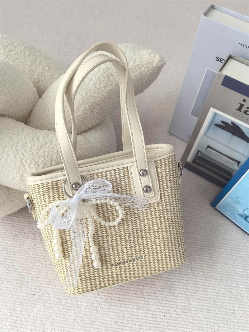 Vacation Straw Rattan Beach Holiday Bucket Bag