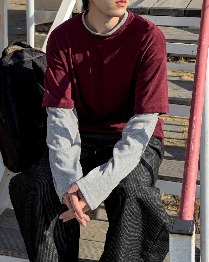 JIIGEUM（ジグム）の「Mix Layered Long Sleeve T-Shirt（Tops）」