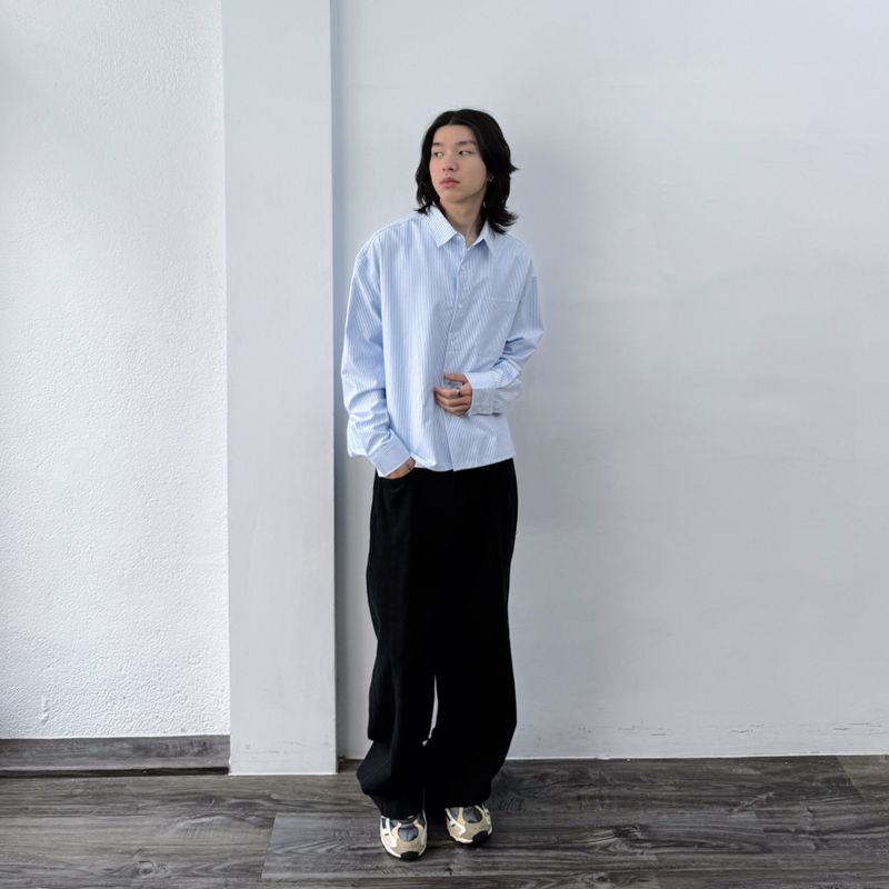 Daily Short-Length Stripe Shirt