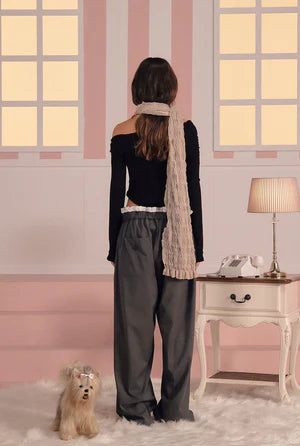 Frankie button pants - dark gray