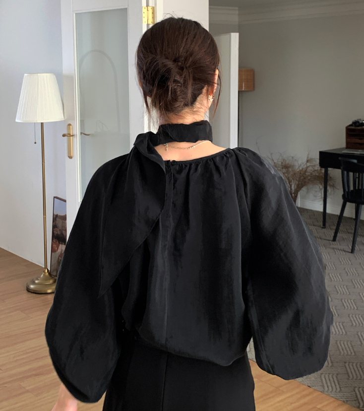 Tempur Scarf Shirred Blouse / 3 colors