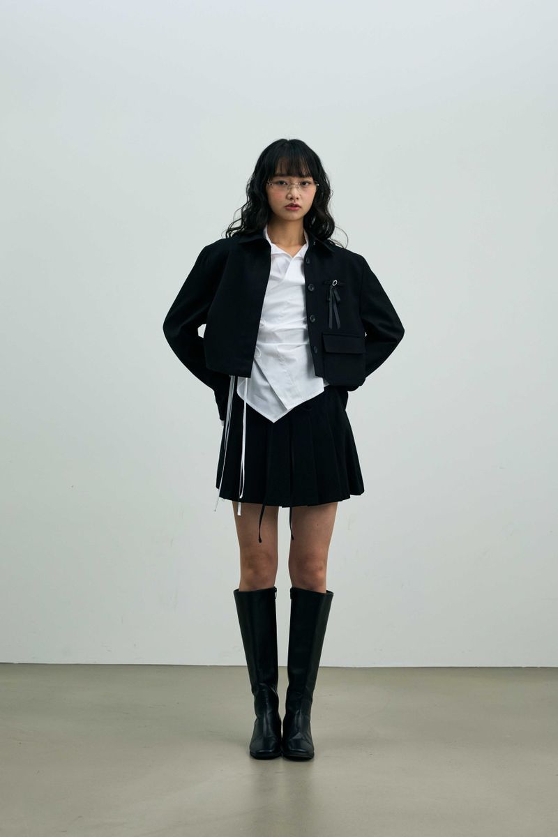 MILD PLEATS SKIRT PANTS / BLACK