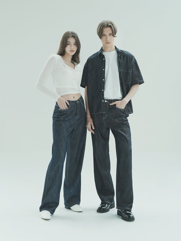 M204 LINEN WIDE DENIM PANTS_DEEP BLUE