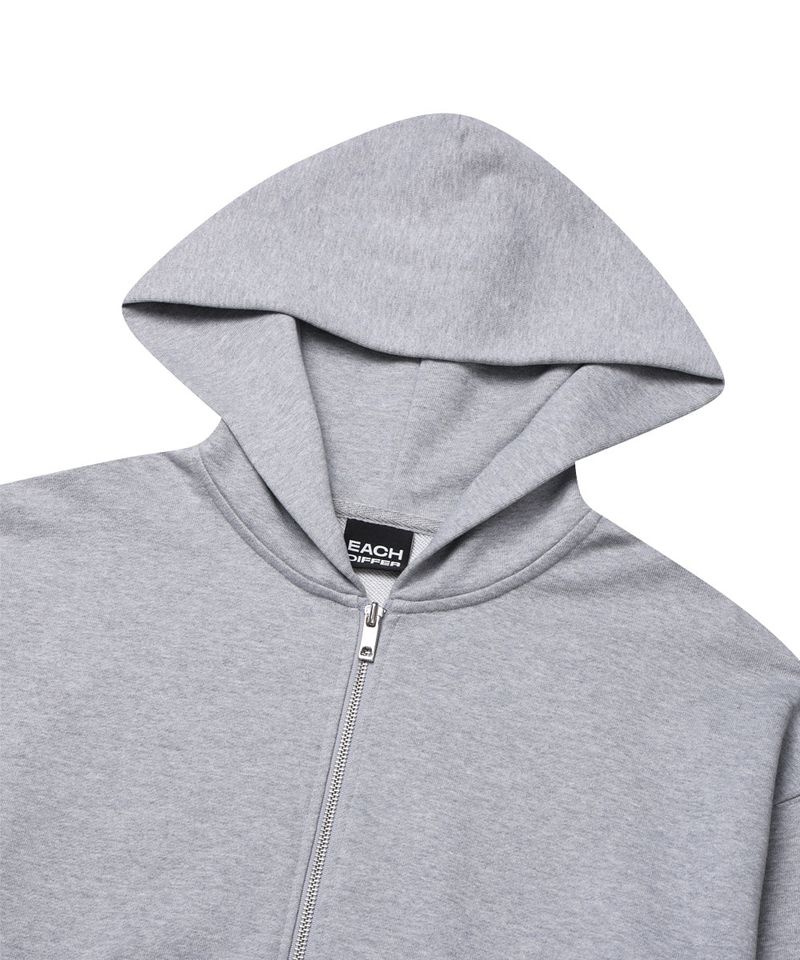HAIF-ZIP HOODIE (LONG)_GRAY