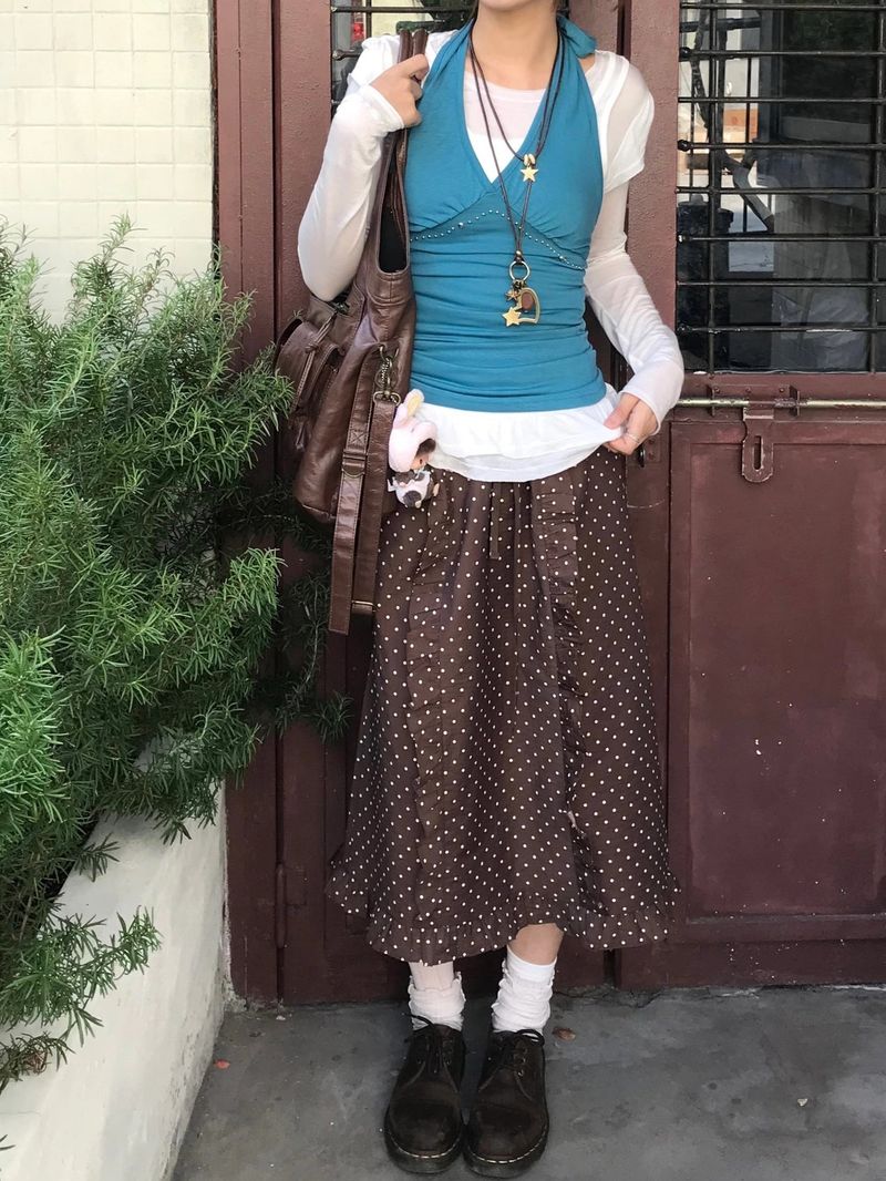 oso dot frill skirt