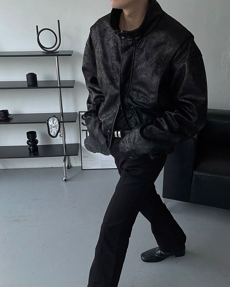 TAP Crack Effect Suede Jacket