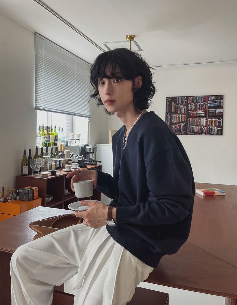 モストウィッシュVネックニット (8 color)