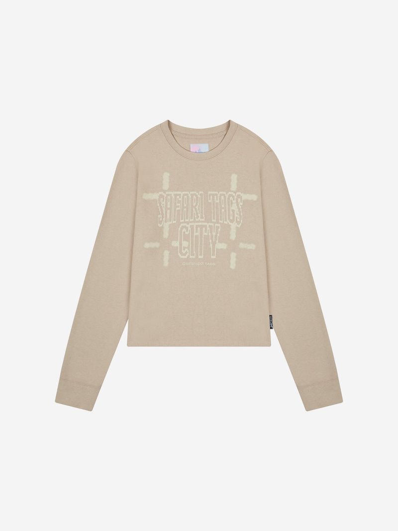 safarispot(サファリスポット)の「1/2 S.T.C. LIGHTING LOGO L/S (BEIGE)(Tops)」