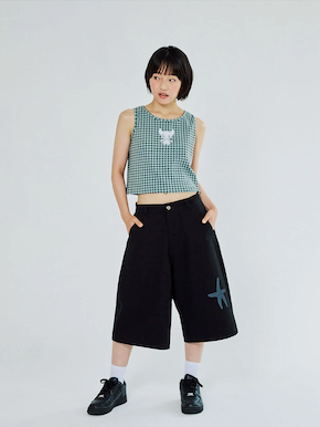 CAT MONSTER CHECK SLEEVELESS