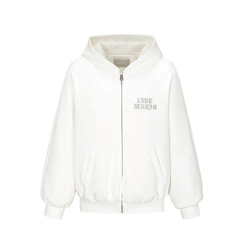 13DE MARZO Angel Devil Bear Zipped Hoodie