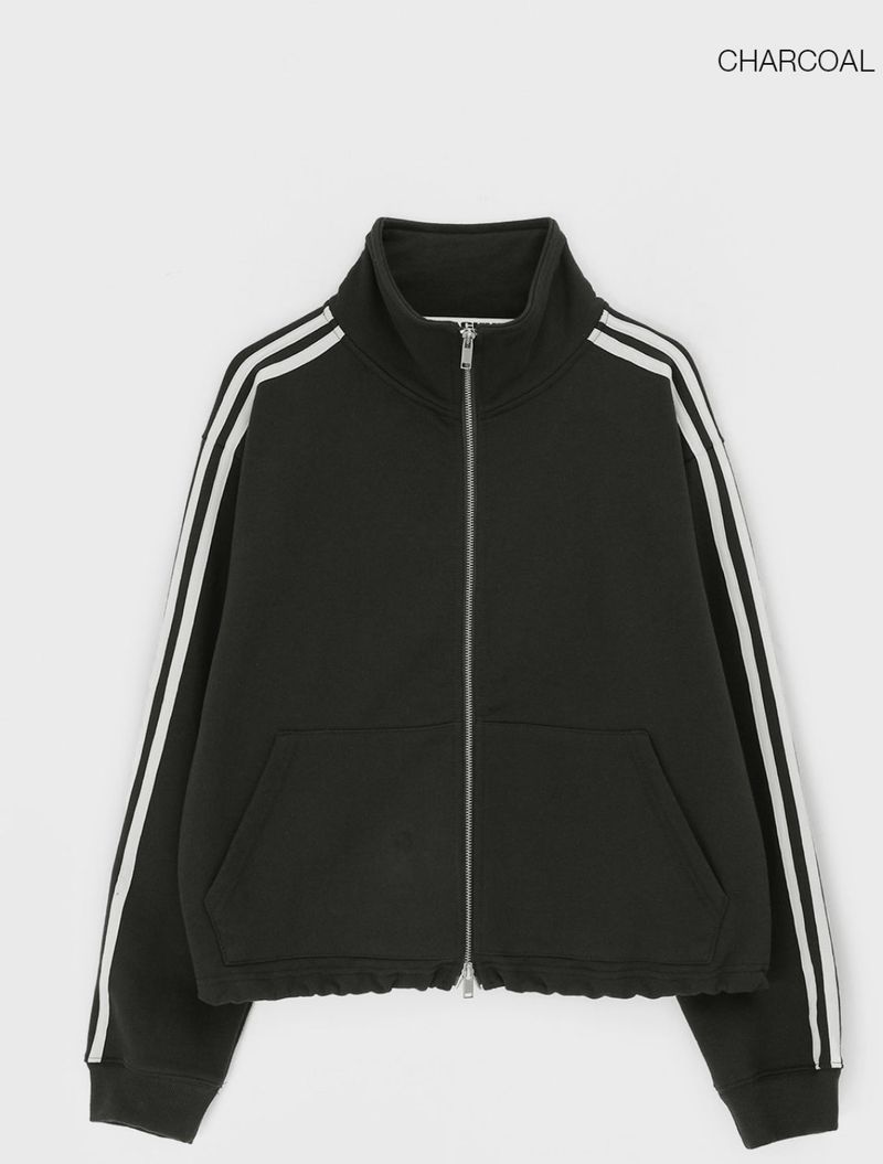 [B-BASIC] Heavy Sweat High Neck Line Zip-up