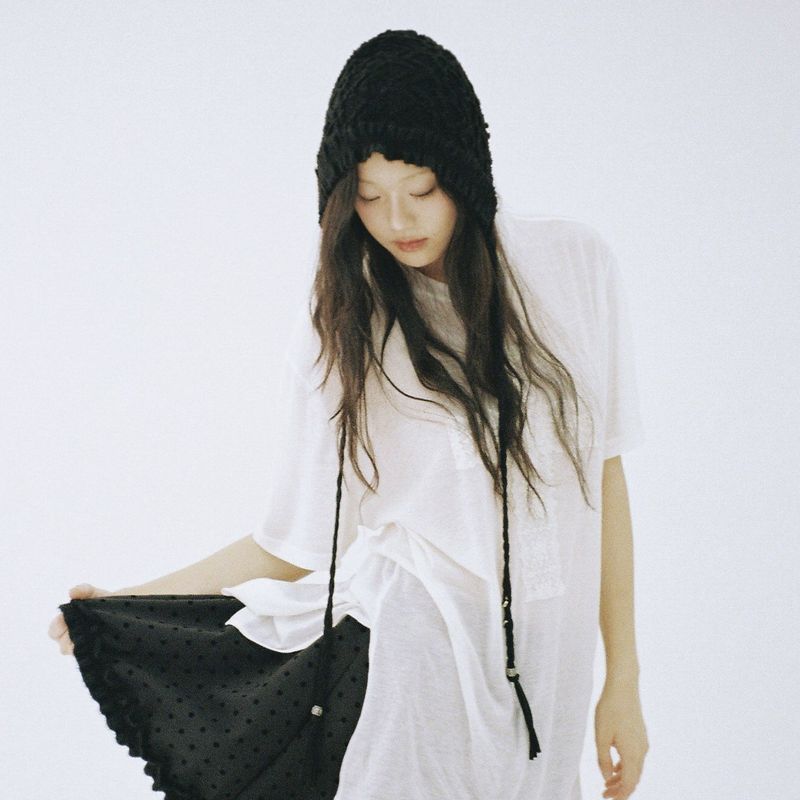 Pierced Heart Bonnet - Black