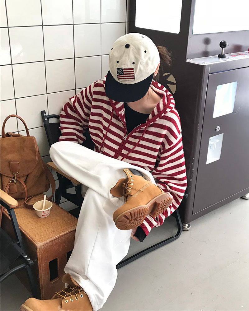 [MADE] Spell Food Border Knit Zip-Up