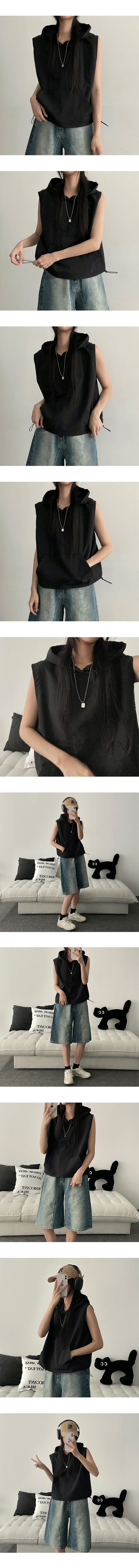 Token nylon string hood vest