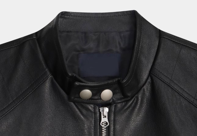 train Classic 2-WAY Leather Semi-Loose Fit Biker Jacket