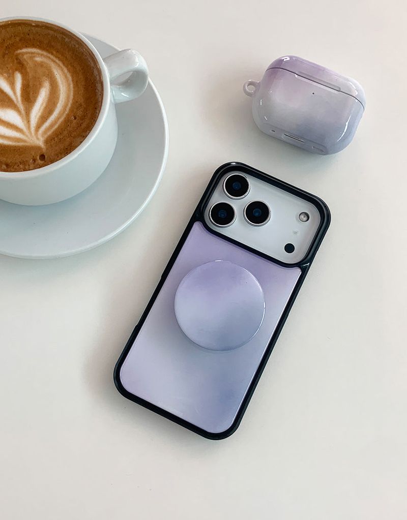  [MADE]ミスティラベンダー ブラック エポキシ MagSafeバンパー iPhoneケース