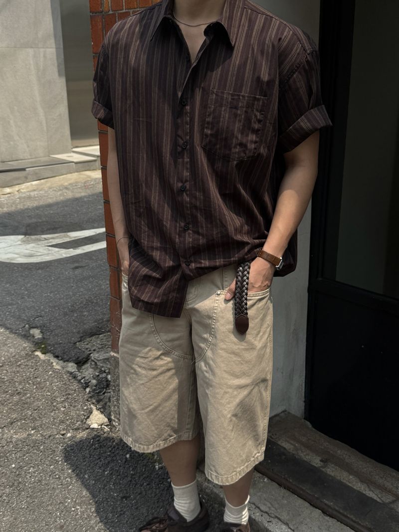 Dying double carpenter bermuda pants