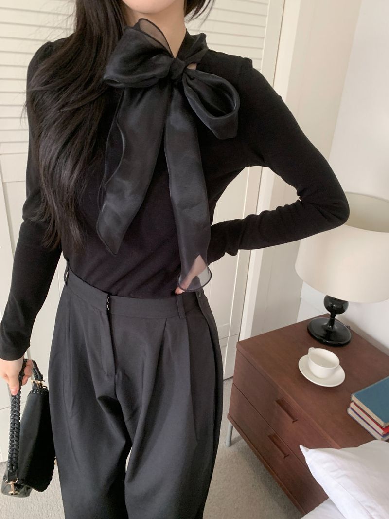 Tilly Tie Scarf Long Sleeve Top