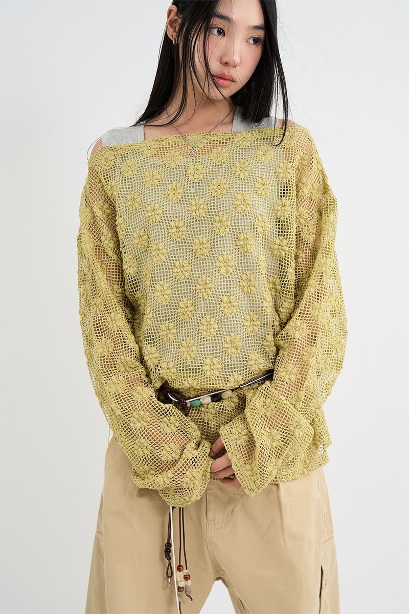 Mitten Summer Flower Knit