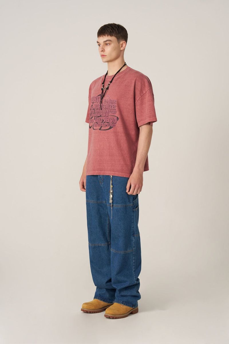 Pigment Oversized Lettering Short-Sleeved