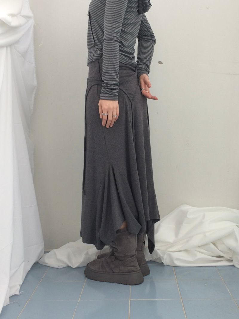 double-strap draped long dress