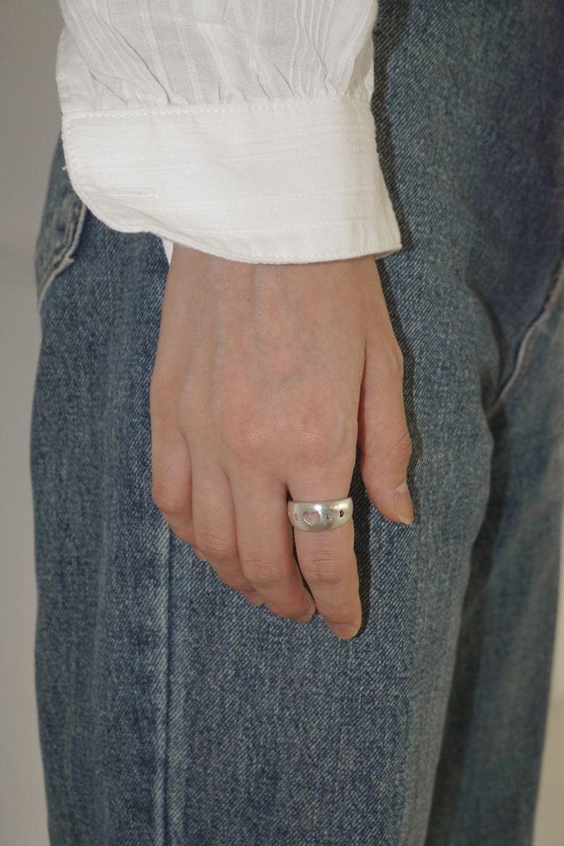 [MADE]WESTERN HEART HOLE RING