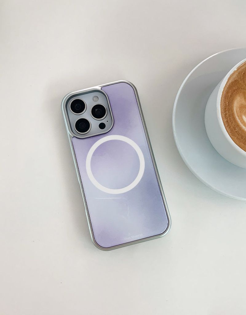  [MADE]ミスティラベンダー シルバー エポキシ MagSafeバンパー iPhoneケース