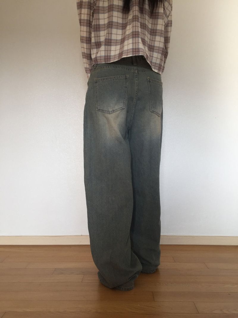 Touch denim wide long pants (2 colors)